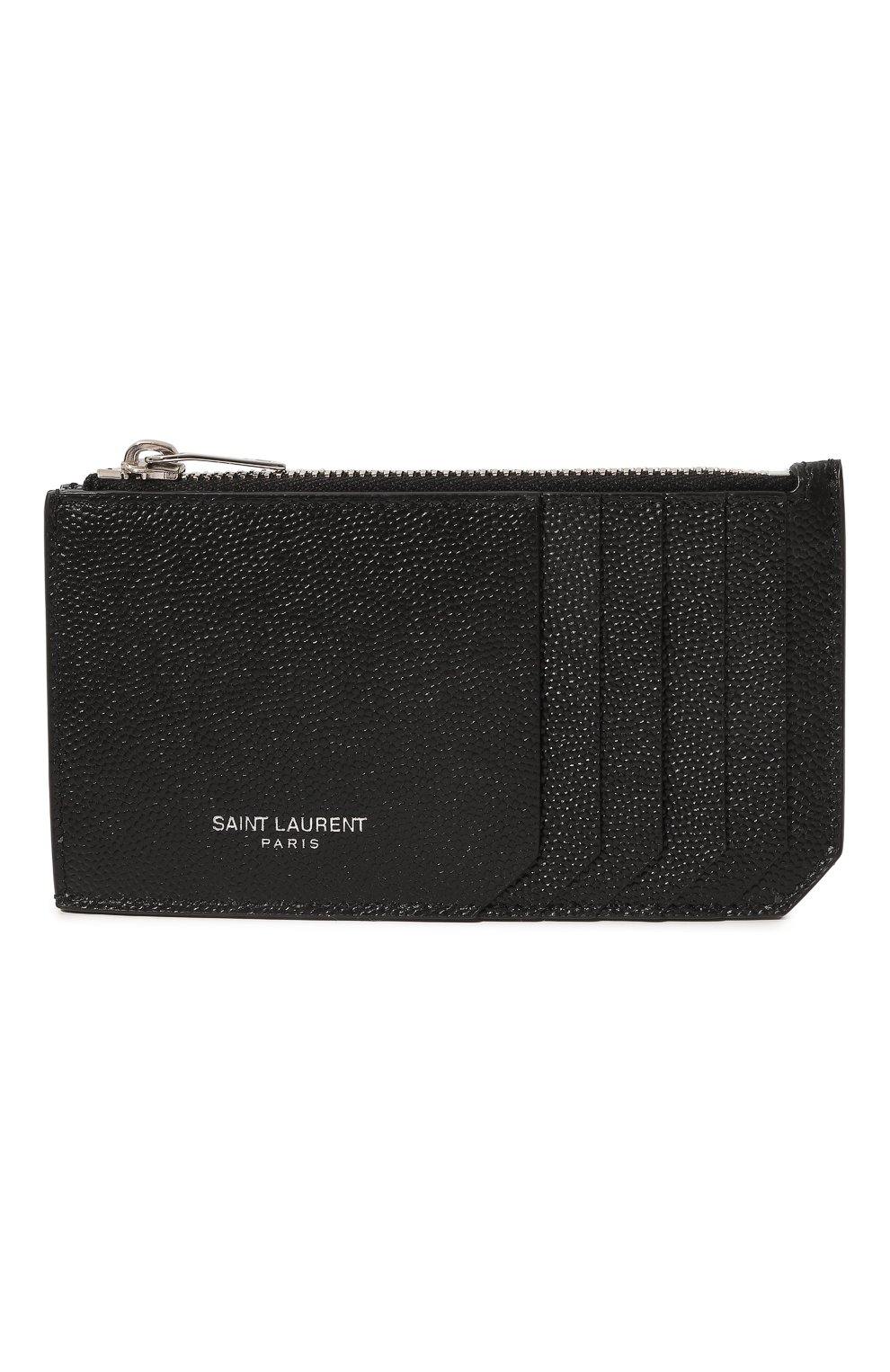 Мужской кожаный футляр для кредитных карт SAINT LAURENT черного цвета, арт. 609362BTY0N | Фото 1 (Материал: Натуральная кожа)