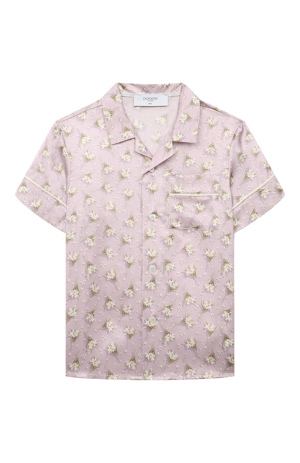 Детское хлопковая блузка PAADE MODE сиреневого цвета, арт. 232146145 | Фото 1 (Рукава: Короткие; Материал внешний: Хлопок)