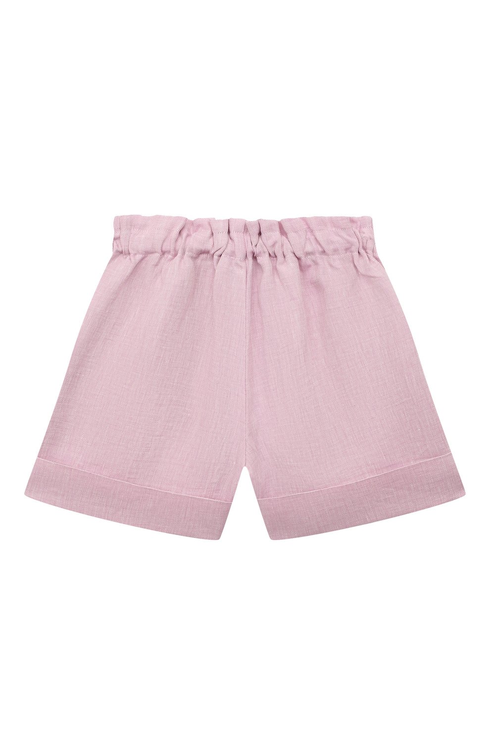 Детские льняные шорты PAADE MODE розового цвета, арт. 232170522 | Фото 2 (Материал внешний: Лен)