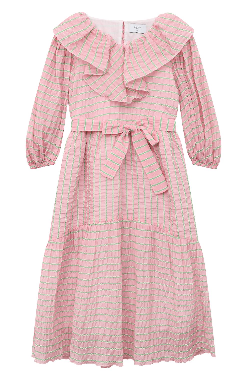 Детское хлопковое платье PAADE MODE розового цвета, арт. 232501617 | Фото 1 (Рукава: Длинные; Материал внешний: Синтетический материал, Хлопок)