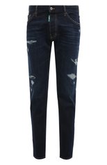 Мужские джинсы DSQUARED2 темно-синего цвета, арт. S78LB0087/S30819 | Фото 1 (Силуэт М (брюки): Узкие; Кросс-КТ: Деним; Длина (брюки, джинсы): Стандартные; Стили: Гранж; Материал внешний: Хлопок, Деним)