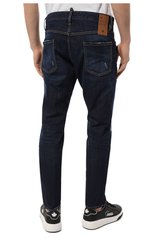 Мужские джинсы DSQUARED2 темно-синего цвета, арт. S78LB0087/S30819 | Фото 4 (Силуэт М (брюки): Узкие; Кросс-КТ: Деним; Длина (брюки, джинсы): Стандартные; Стили: Гранж; Материал внешний: Хлопок, Деним)