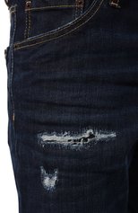 Мужские джинсы DSQUARED2 темно-синего цвета, арт. S78LB0087/S30819 | Фото 5 (Силуэт М (брюки): Узкие; Кросс-КТ: Деним; Длина (брюки, джинсы): Стандартные; Стили: Гранж; Материал внешний: Хлопок, Деним)