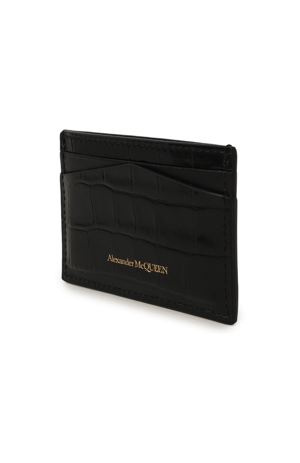 Женский кожаный футляр для кредитных карт ALEXANDER MCQUEEN черного цвета, арт. 6320381JMFG | Фото 2 (Материал: Натуральная кожа)