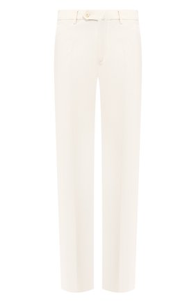 Мужские хлопковые брюки LORO PIANA белого цвета, арт. FAF0330 | Фото 1 (Длина (брюки, джинсы): Стандартные; Статус проверки: Проверена категория; Материал внешний: Хлопок; Случай: Формальный; Стили: Классический)