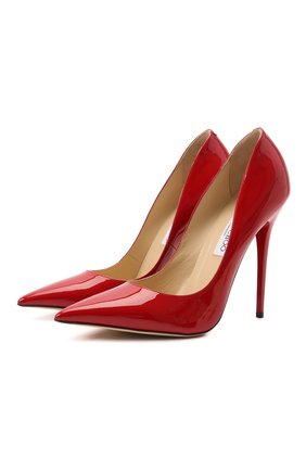 Женские лаковые туфли anouk JIMMY CHOO красного цвета, арт. AN0UK/PAT | Фото 1 (Материал внутренний: Натуральная кожа; Подошва: Плоская; Каблук высота: Высокий; Материал внешний: Кожа; Каблук тип: Шпилька)