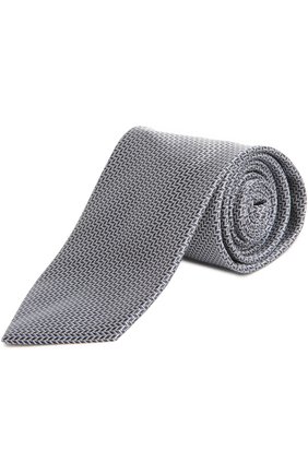 Мужской галстук BRIONI серебряного цвета, арт. 063H/044BU | Фото 1 (Материал: Текстиль, Шелк; Принт: С принтом)