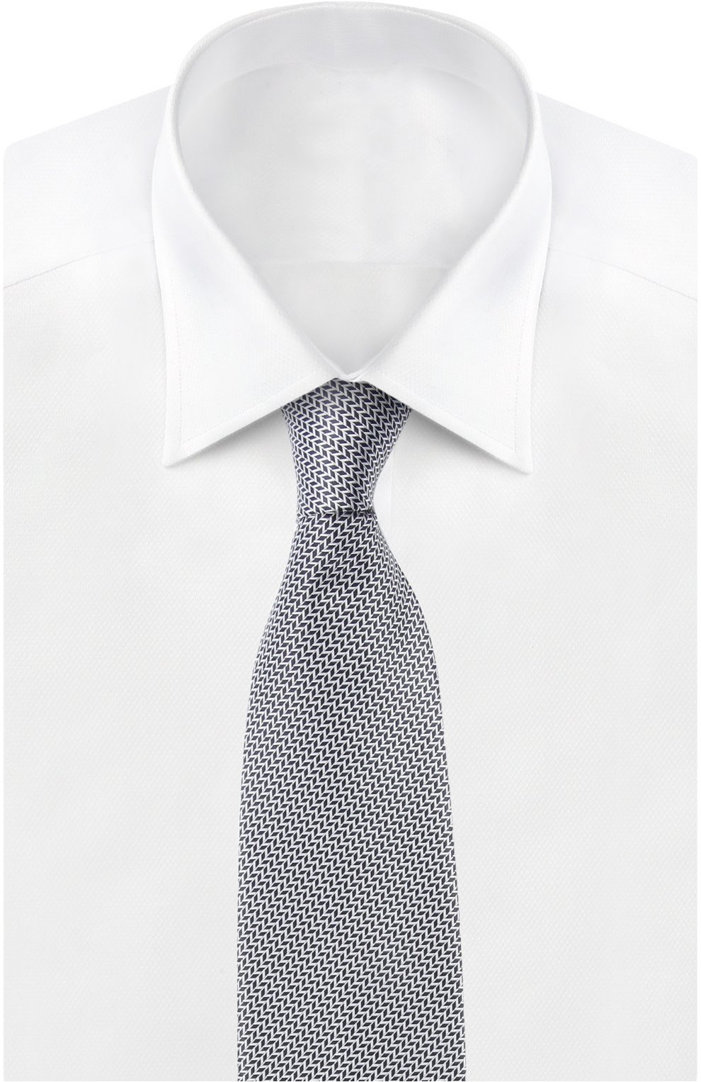 Мужской галстук BRIONI серебряного цвета, арт. 063I/044BU | Фото 2 (Принт: С принтом; Материал: Текстиль, Шелк)
