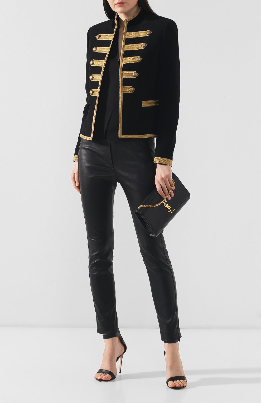 Женская черная сумка monogram medium SAINT LAURENT купить в интернет ...