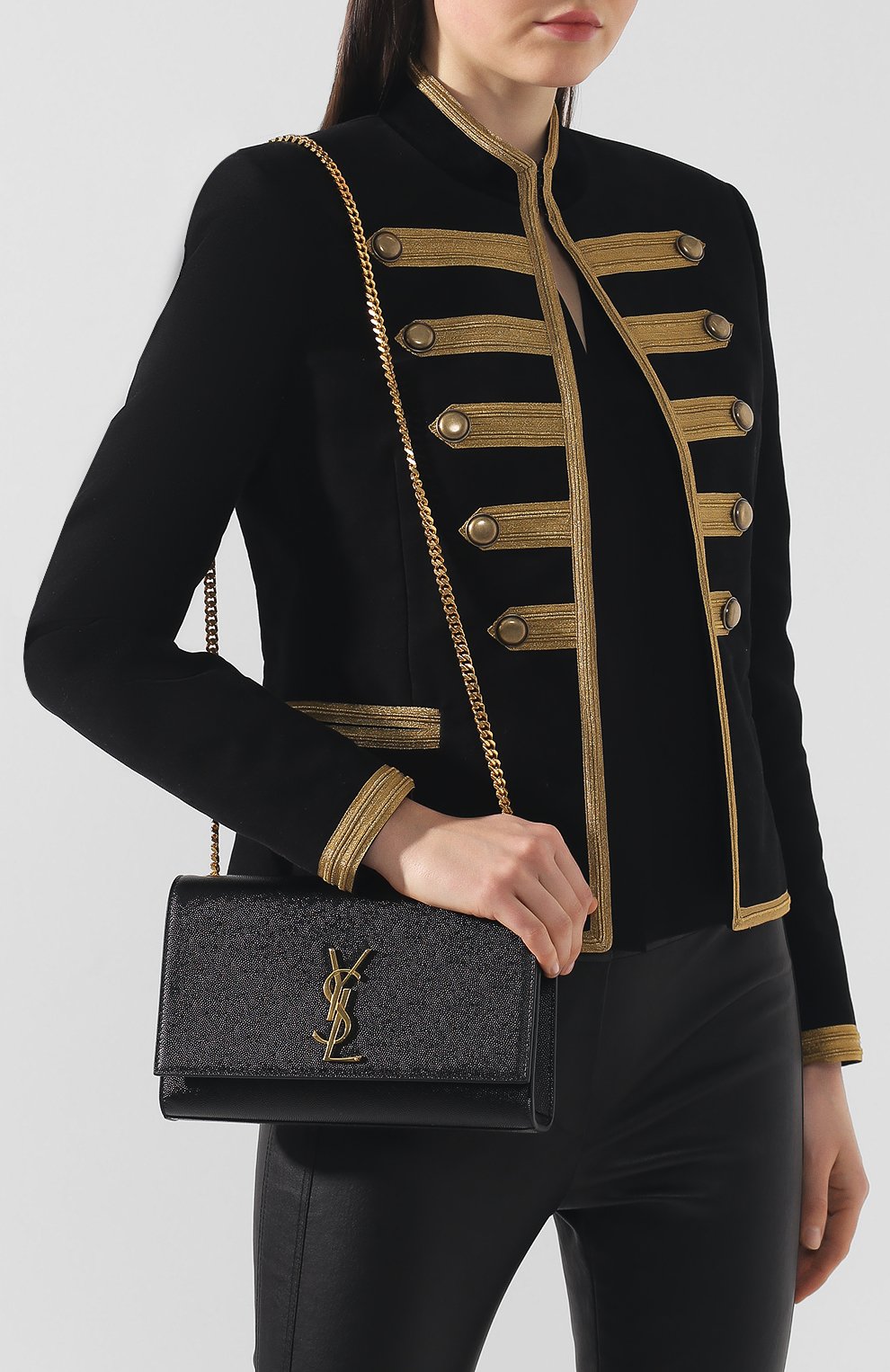 Женская черная сумка monogram medium SAINT LAURENT купить в интернет ...