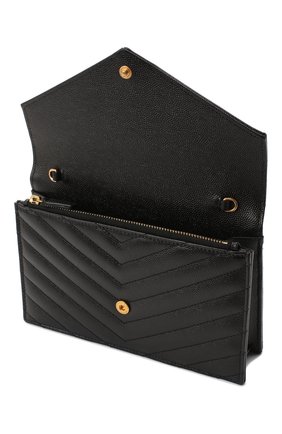 Женская сумка monogram envelope mini SAINT LAURENT черного цвета по цене 86150 руб., арт. 393953/B0W01 | Фото 4 Женская сумка monogram envelope mini SAINT LAURENT черного цвета, арт. 393953/B0W01 | Фото 4