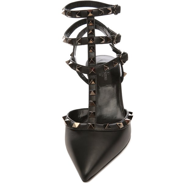фото Кожаные туфли valentino garavani rockstud noir на шпильке valentino