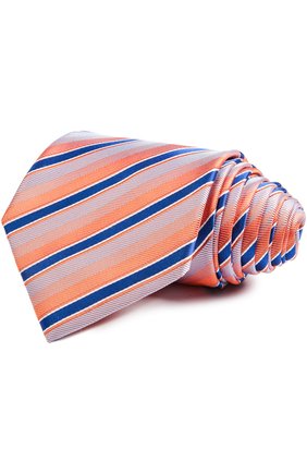 Мужской галстук BRIONI оранжевого цвета, арт. 062I/P5406 | Фото 1 (Материал: Текстиль, Шелк; Статус проверки: Проверено; Принт: С принтом)