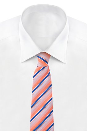 Мужской галстук BRIONI оранжевого цвета, арт. 062I/P5406 | Фото 2 (Материал: Текстиль, Шелк; Статус проверки: Проверено; Принт: С принтом)