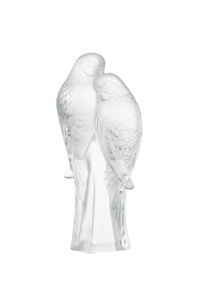 Скульптура two parakeets LALIQUE прозрачного цвета, арт. 1211900 | Фото 1 (Статус проверки: Проверена категория; Ограничения доставки: fragile-2)