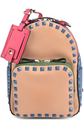 Маленький рюкзак Rockstud из комбинированной кожи | Фото №1 Маленький рюкзак Rockstud из комбинированной кожи | Фото №1