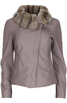 Женская бежевая кожаная куртка Armani Collezioni, арт. SMB07P/SMP07 купить в ЦУМ | Фото №1 Кожаная куртка Armani Collezioni бежевая | Фото №1