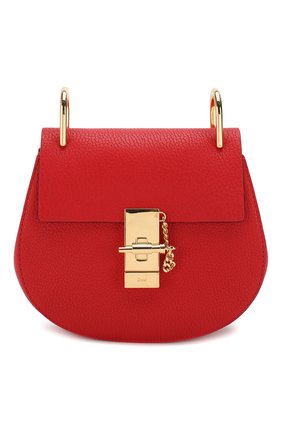 Женская сумка drew mini на цепочке CHLOÉ красная цвета, арт. 3S1032/944 купить в ЦУМ | Фото №1 Сумка Drew mini на цепочке Chloé красная цвета | Фото №1