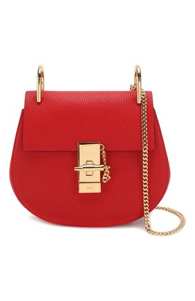 Женская сумка drew mini на цепочке CHLOÉ красная цвета, арт. 3S1032/944 купить в ЦУМ | Фото №5 Сумка Drew mini на цепочке Chloé красная цвета | Фото №5