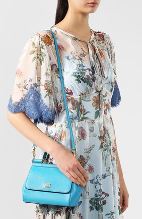 Женская сумка sicily small DOLCE & GABBANA бирюзовая цвета, арт. 0116/BB6003/A1001 купить в ЦУМ | Фото №5 Сумка Sicily small Dolce & Gabbana бирюзовая цвета | Фото №5