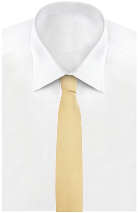 Мужской галстук ERMENEGILDO ZEGNA желтого цвета, арт. Z7D011UM | Фото 2 (Материал: Текстиль, Шелк; Принт: Без принта)