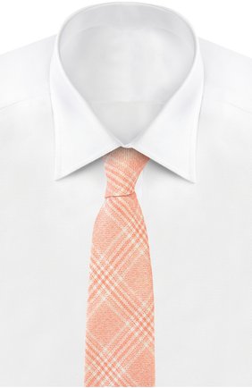 Мужской галстук с клеткой тартан KITON оранжевого цвета, арт. KA/C7D09 | Фото 2 (Материал: Шелк, Текстиль; Статус проверки: Проверено; Принт: С принтом)