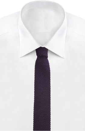 Мужской вязаный галстук TOM FORD темно-фиолетового цвета, арт. 7TF551MB | Фото 2 (Материал: Шелк, Текстиль; Принт: Без принта)
