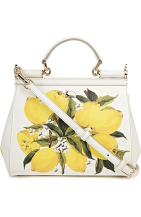Женская сумка sicily medium с принтом DOLCE & GABBANA желтая цвета, арт. 0116/BB6002/AC520 купить в ЦУМ | Фото №2 Сумка Sicily medium с принтом Dolce & Gabbana желтая цвета | Фото №2
