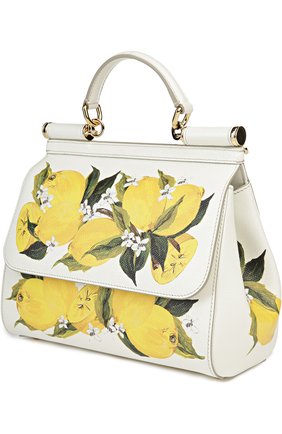 Женская сумка sicily medium с принтом DOLCE & GABBANA желтая цвета, арт. 0116/BB6002/AC520 купить в ЦУМ | Фото №3 Сумка Sicily medium с принтом Dolce & Gabbana желтая цвета | Фото №3