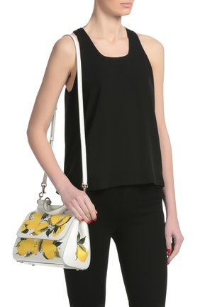 Женская сумка sicily medium с принтом DOLCE & GABBANA желтая цвета, арт. 0116/BB6002/AC520 купить в ЦУМ | Фото №7 Сумка Sicily medium с принтом Dolce & Gabbana желтая цвета | Фото №7