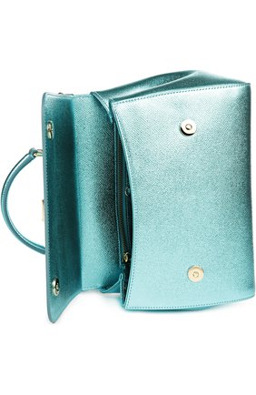 Сумка Sicily medium new из металлизированной кожи Dolce & Gabbana, голубого цвета, арт. 0116/BB6002/AP287 в ЦУМ | Фото №4 Сумка Sicily medium new из металлизированной кожи Dolce & Gabbana голубого цвета | Фото №4