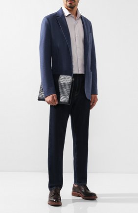 Мужская кожаная папка для документов BOTTEGA VENETA темно-синего цвета по цене 105500 руб., арт. 406021/V4651 | Фото 2 Мужская кожаная папка для документов BOTTEGA VENETA темно-синего цвета, арт. 406021/V4651 | Фото 2