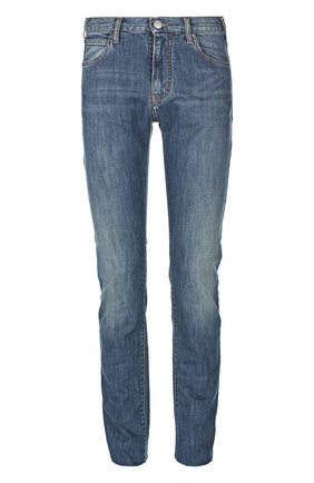 Мужские синие джинсы прямого кроя Armani Jeans, арт. 06J84/2U купить в ЦУМ | Фото №1 Джинсы прямого кроя Armani Jeans синие | Фото №1