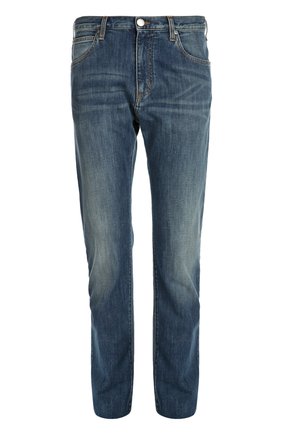Мужские синие джинсы прямого кроя Armani Jeans, арт. 06J74/2U купить в ЦУМ | Фото №1 Джинсы прямого кроя Armani Jeans синие | Фото №1