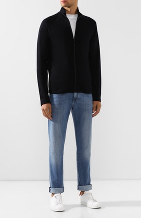 Мужская шерстяной кардиган Z ZEGNA темно-синего цвета по цене 53650 руб., арт. V8475ZZT868 | Фото 2 Мужская шерстяной кардиган Z ZEGNA темно-синего цвета, арт. V8475ZZT868 | Фото 2
