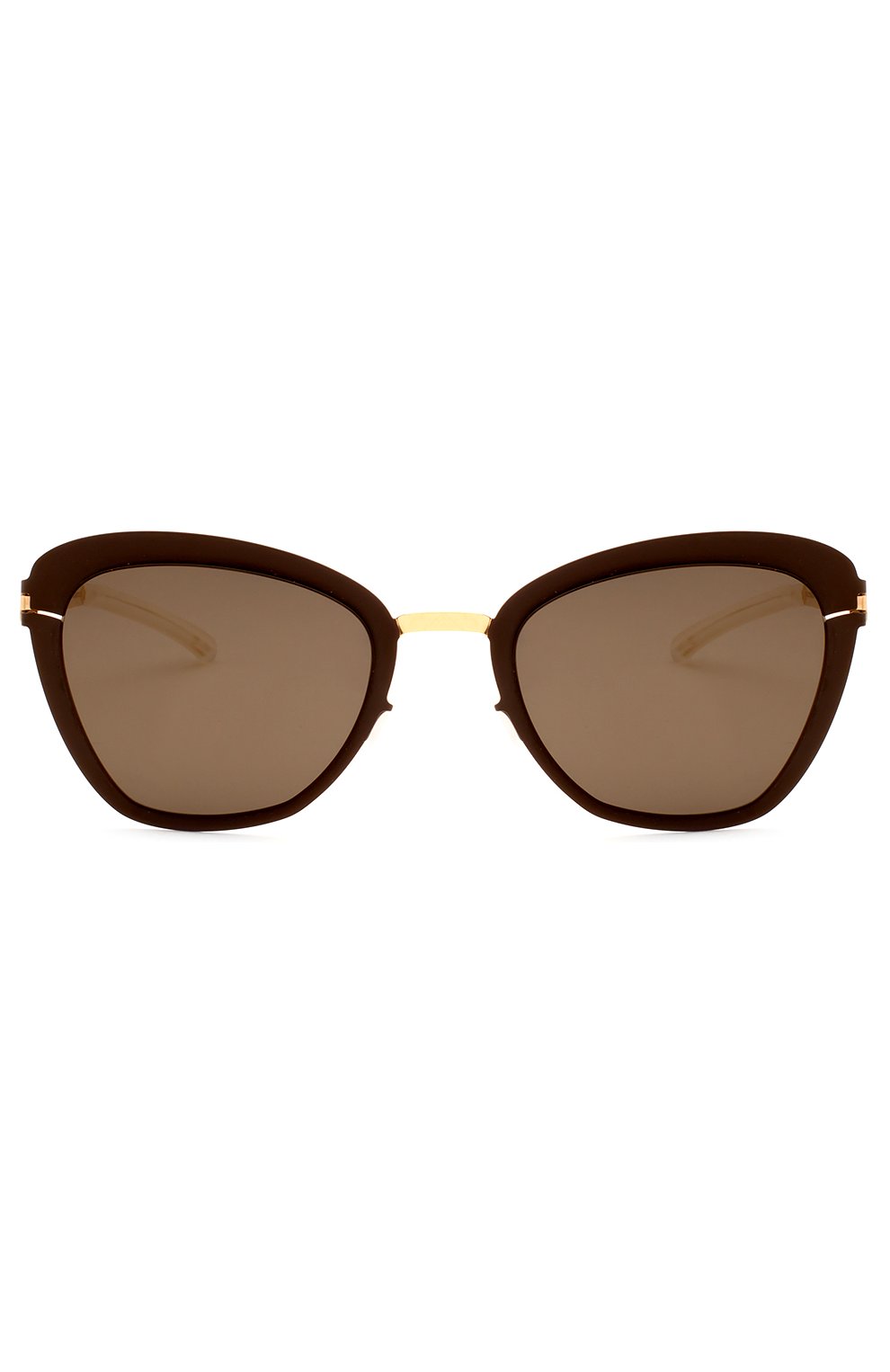 Женские солнцезащитные очки MYKITA темно-коричневого цвета, арт. J0SEPPA/G0LD/TERRA/BRILLIANTGREY | Фото 1
