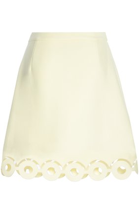 Женская желтая мини-юбка а-силуэта с перфорацией Carven, арт. 135J01 купить в ЦУМ | Фото №1 Мини-юбка А-силуэта с перфорацией Carven желтая | Фото №1