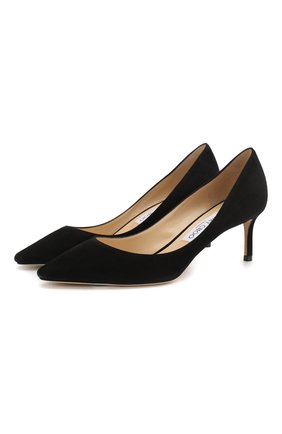 Женская замшевые туфли romy 60 JIMMY CHOO черного цвета по цене 42800 руб., арт. R0MY 60/SUE | Фото 1 Женская замшевые туфли romy 60 JIMMY CHOO черного цвета, арт. R0MY 60/SUE | Фото 1