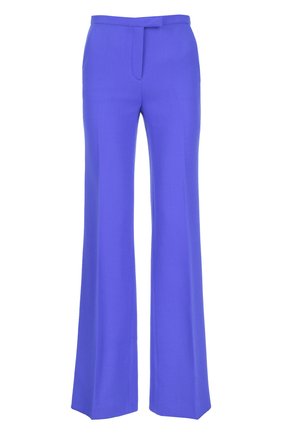 Женские расклешенные шерстяные брюки со стрелками KITON синего цвета, арт. D41102/9M81 | Фото 1 (Статус проверки: Проверено, Проверена категория; Длина (брюки, джинсы): Удлиненные; Материал внешний: Шерсть; Женское Кросс-КТ: Брюки-одежда)
