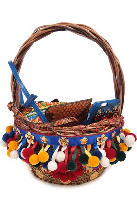 Женская плетеная сумка-корзинка agnese с аксессуарами из кожи питона и игуаны DOLCE & GABBANA разноцветная цвета, арт. 0116/BB6179/A2H26 купить в ЦУМ | Фото №2 Плетеная сумка-корзинка Agnese с аксессуарами из кожи питона и игуаны Dolce & Gabbana разноцветная цвета | Фото №2
