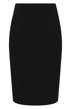 Женская шерстяная юбка BOSS черного цвета, арт. 50291813 | Фото 1 (Длина Ж (юбки, платья, шорты): До колена; Материал внешний: Шерсть; Женское Кросс-КТ: Юбка-карандаш; Статус проверки: Проверена категория)