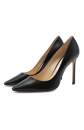Женская кожаные туфли romy 100 на шпильке JIMMY CHOO черного цвета по цене 42800 руб., арт. R0MY 100/KID | Фото 1 Женская кожаные туфли romy 100 на шпильке JIMMY CHOO черного цвета, арт. R0MY 100/KID | Фото 1