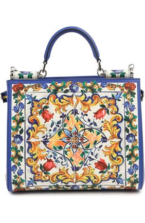 Женская кожаная сумка-тоут sicily с принтом DOLCE & GABBANA разноцветная цвета, арт. 0116/BB5966/AC597 купить в ЦУМ | Фото №1 Кожаная сумка-тоут Sicily с принтом Dolce & Gabbana разноцветная цвета | Фото №1