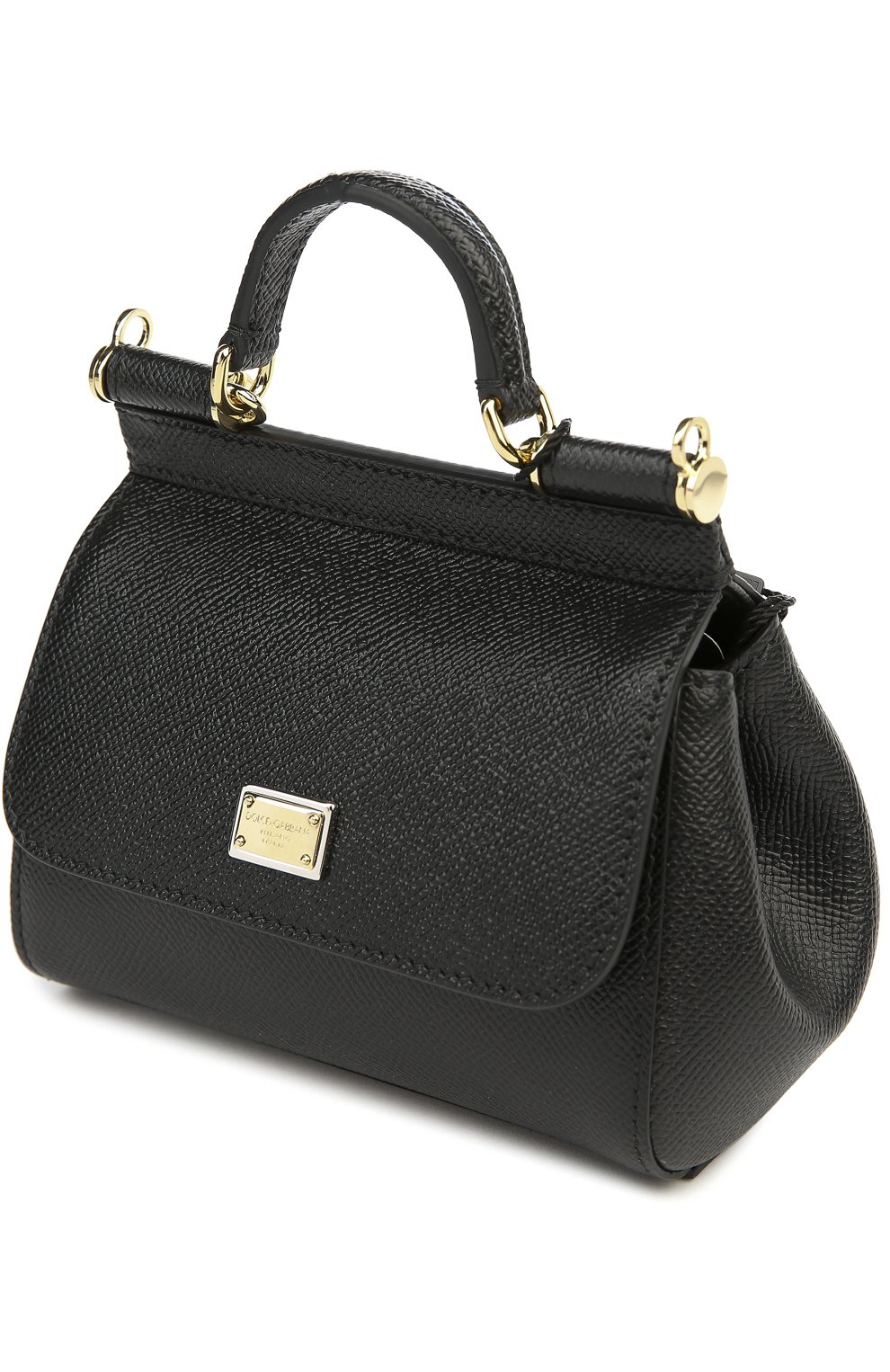 Женская сумка sicily micro из тисненой кожи DOLCE & GABBANA черная цвета, арт. 0116/BB5999/A1001 купить в ЦУМ | Фото №4 Сумка Sicily micro из тисненой кожи Dolce & Gabbana черная цвета | Фото №4