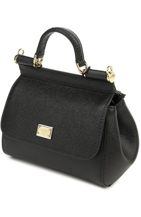 Женская сумка sicily micro из тисненой кожи DOLCE & GABBANA черная цвета, арт. 0116/BB5999/A1001 купить в ЦУМ | Фото №4 Сумка Sicily micro из тисненой кожи Dolce & Gabbana черная цвета | Фото №4