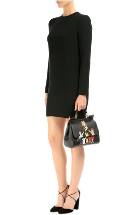 Женская сумка sicily medium new с аппликацией dg family DOLCE & GABBANA черная цвета, арт. 0116/BB6002/AB428 купить в ЦУМ | Фото №2 Сумка Sicily medium new с аппликацией DG FAMILY Dolce & Gabbana черная цвета | Фото №2
