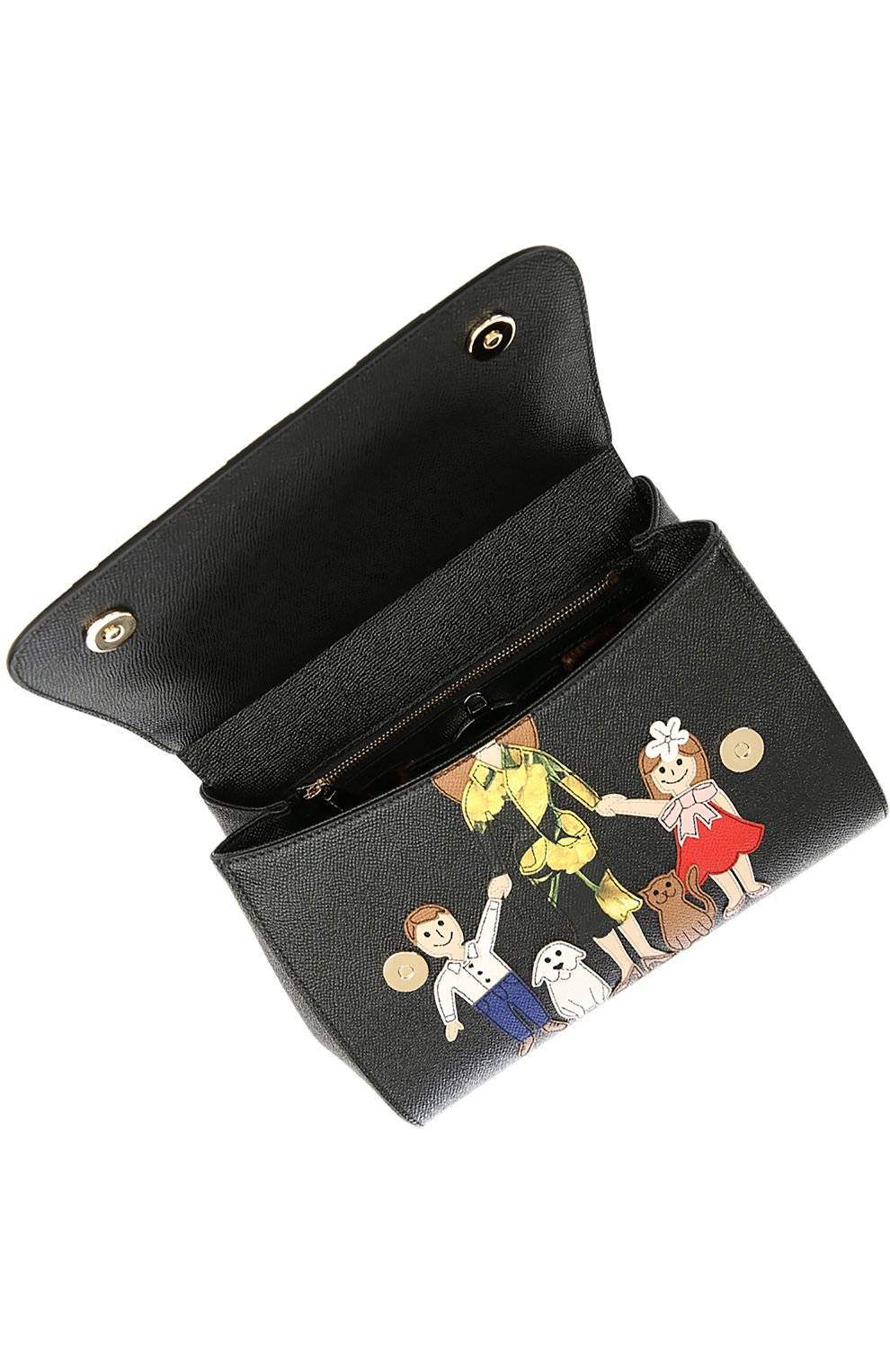 Женская сумка sicily medium new с аппликацией dg family DOLCE & GABBANA черная цвета, арт. 0116/BB6002/AB428 купить в ЦУМ | Фото №5 Сумка Sicily medium new с аппликацией DG FAMILY Dolce & Gabbana черная цвета | Фото №5