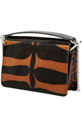 Сумка Double T mini с отделкой из меха с принтом Tod’s, леопардового цвета, арт. XBWAMUJ7100ESX в ЦУМ | Фото №3 Сумка Double T mini с отделкой из меха с принтом Tod’s леопардового цвета | Фото №3
