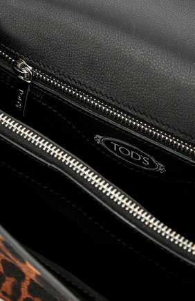 Сумка Double T mini с отделкой из меха с принтом Tod’s, леопардового цвета, арт. XBWAMUJ7100ESX в ЦУМ | Фото №4 Сумка Double T mini с отделкой из меха с принтом Tod’s леопардового цвета | Фото №4