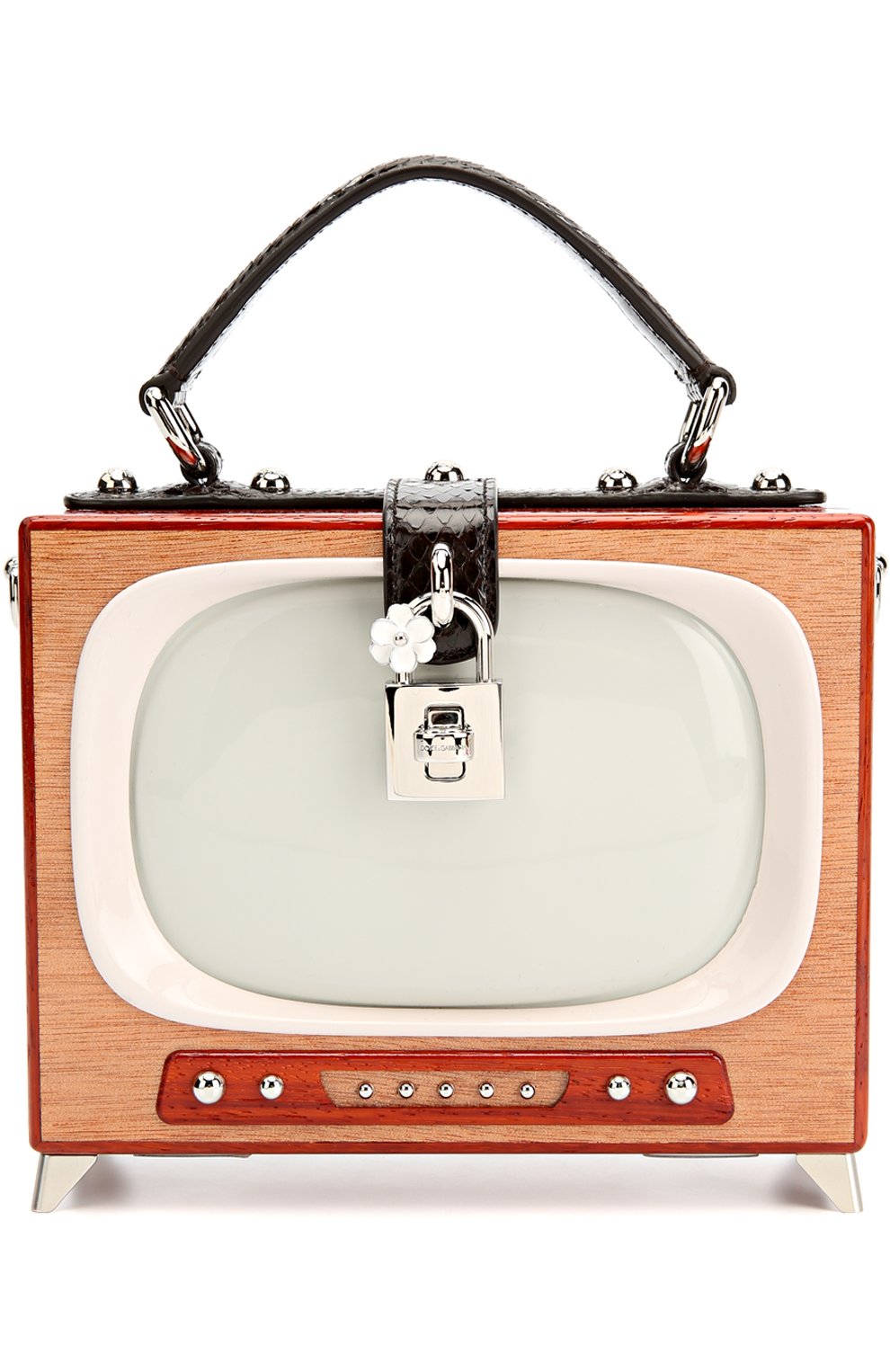 Сумка Dolce Box Retro TV с отделкой из кожи змеи | Фото №1